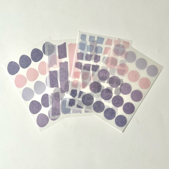 🏷️ pink & purple abstract geometric PET translucent sticker sheets - Picture 6 of 6